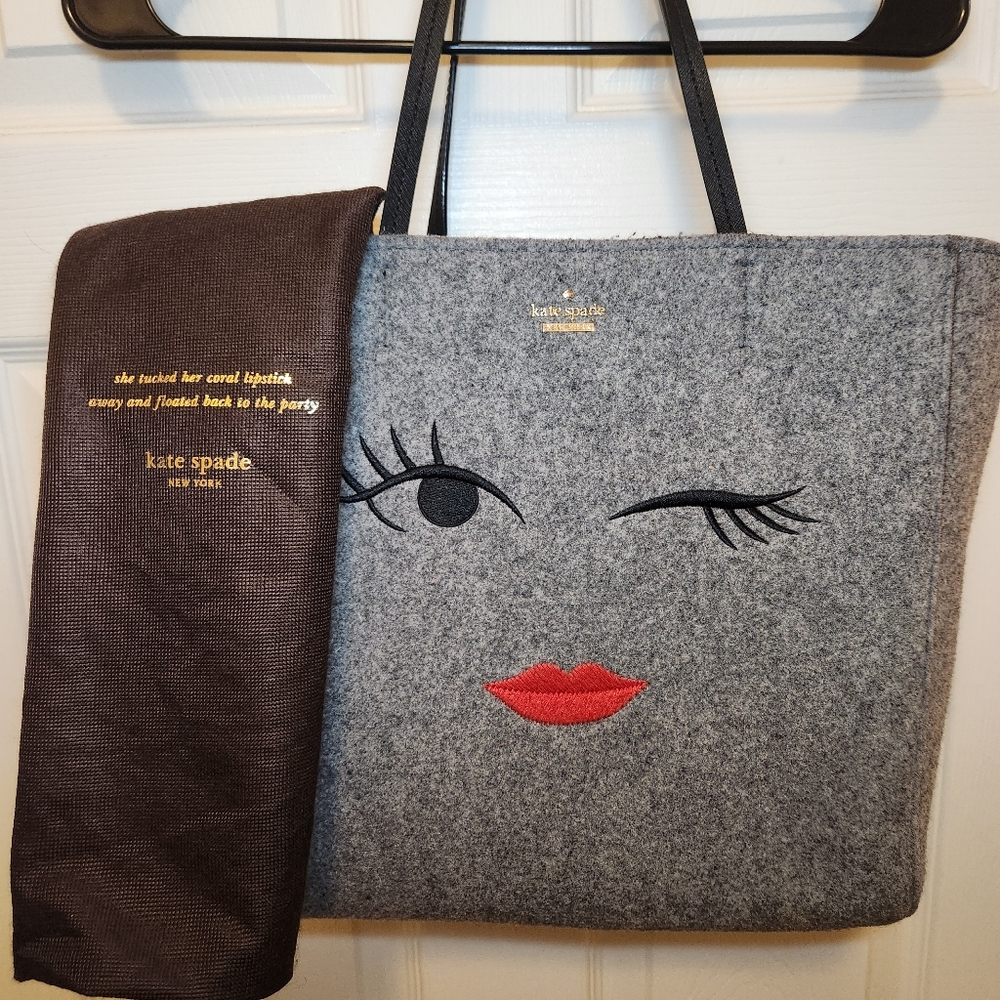 Kate Spade Wink Halie Gray Large Tote Purse - Picture 9 of 10